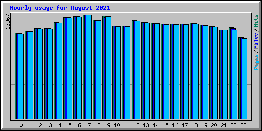 Hourly usage for August 2021