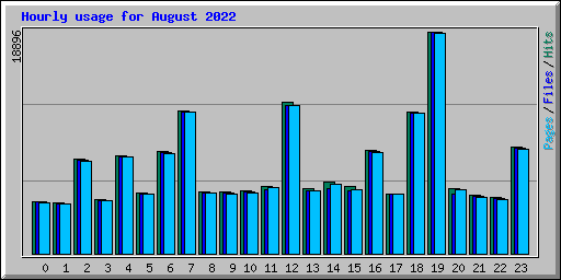 Hourly usage for August 2022